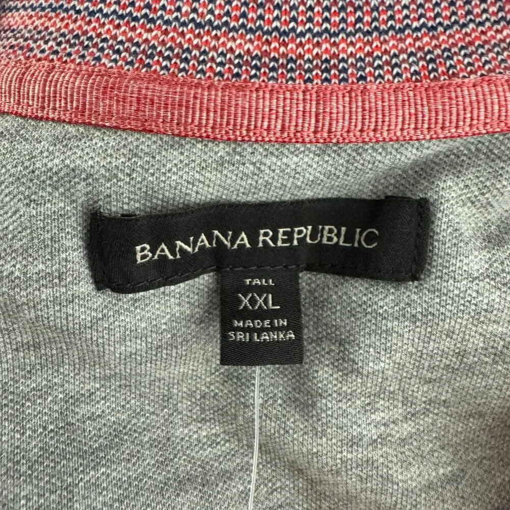 Banana Republic Polo Shirt Mens 2XLT Red Short Sleeve‎ Cotton Blend NWT TP-3538